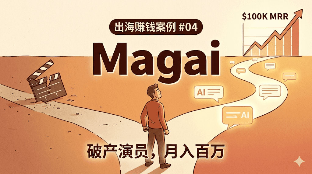 出海赚钱案例：想当演员没成，两次创业破产，靠 AI 平台月入百万！