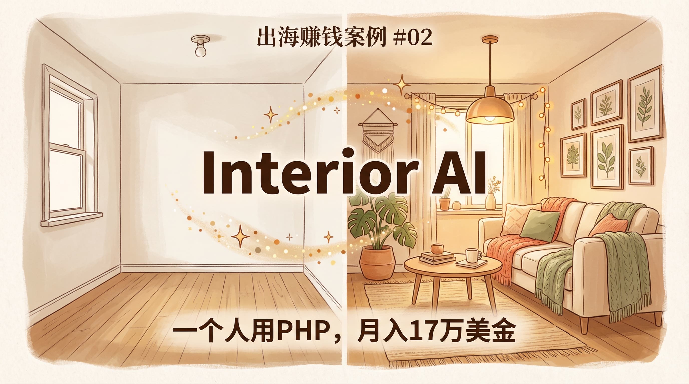 Interior AI：一个荷兰人用 PHP 写的 AI 室内设计工具，月入 17 万美金