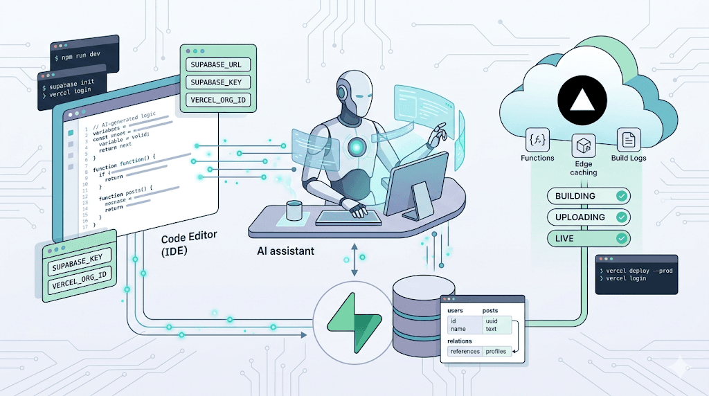 现在写代码可以有多偷懒,我把 Supabase 和 Vercel 都接给 AI 了