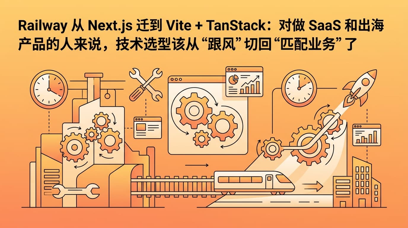 Railway 从 Next.js 迁到 Vite + TanStack:对做 SaaS 和出海产品的人来说,技术选型该从“跟风”切回“匹配业务”了